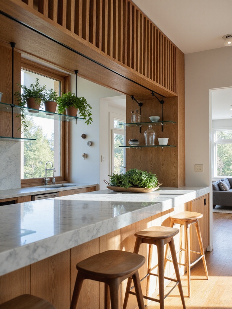 open connected light filled zones