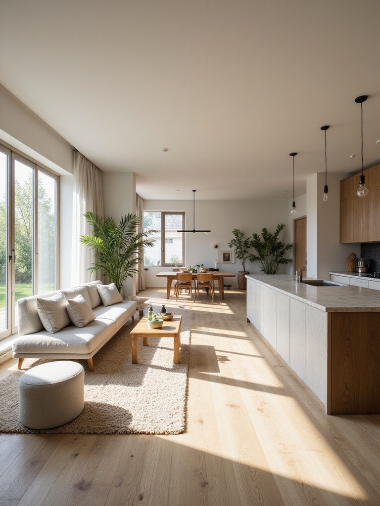 open plan daylight rich interiors