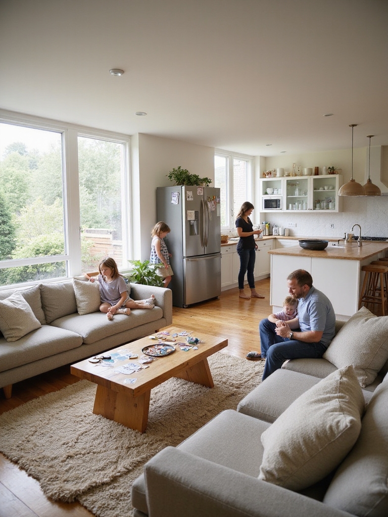 open plan family living space