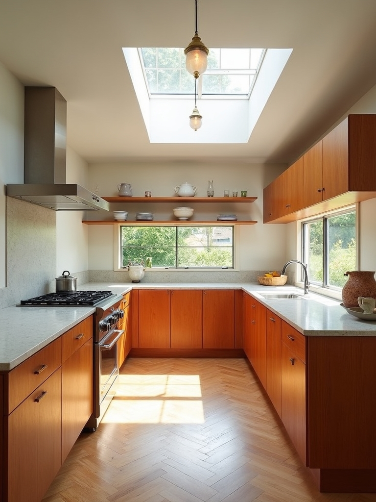 open plan functional vintage layout