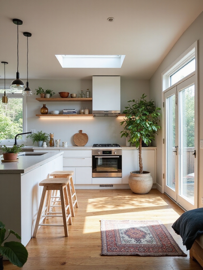 open plan kitchen living layout