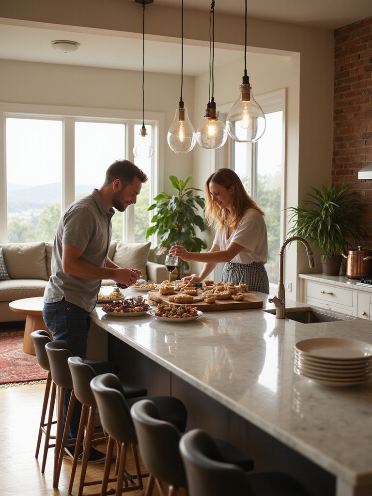 open plan kitchen living spaces