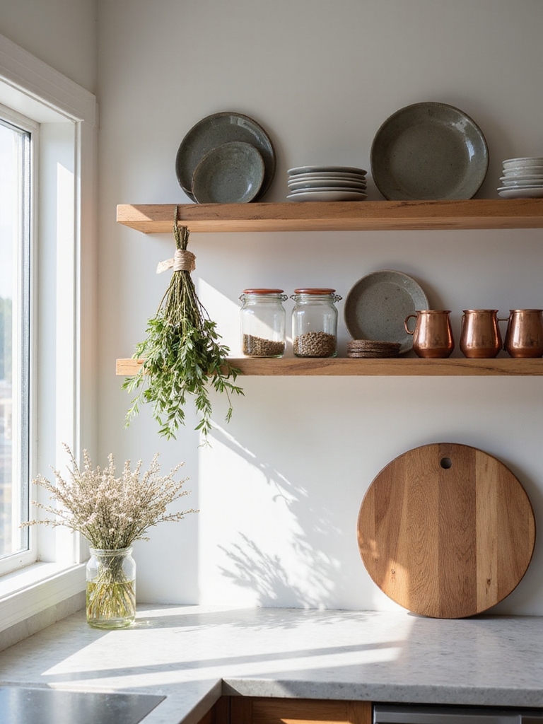 open shelves brighten personalized kitchens