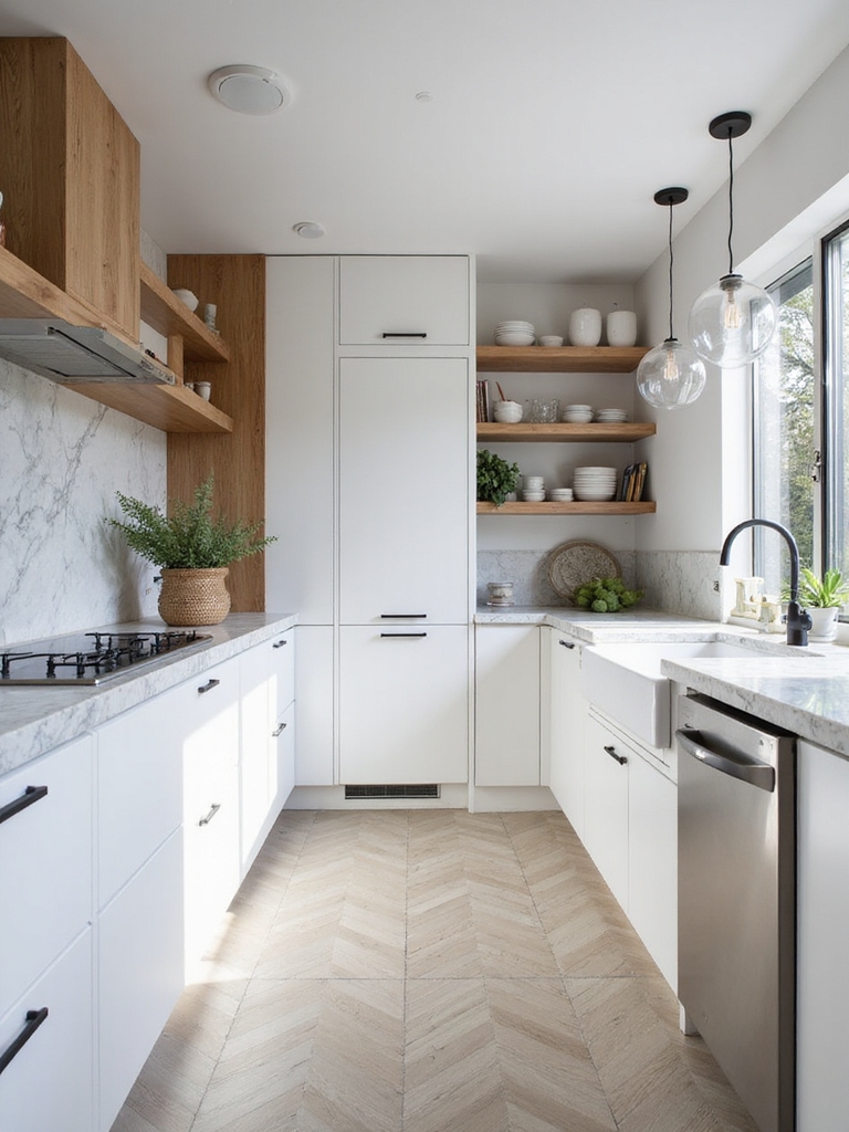 open shelving light airy