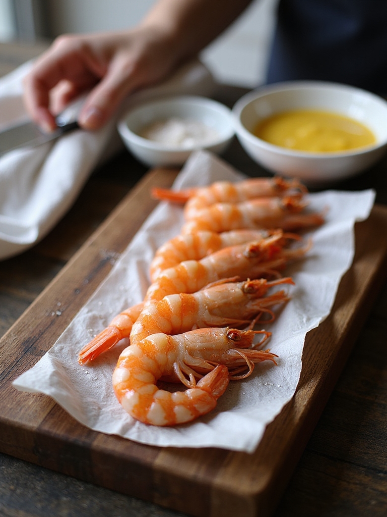 peel devein thoroughly dry