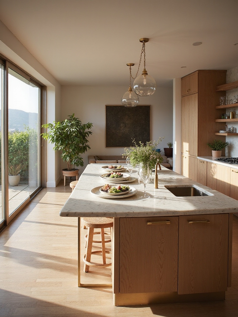 peninsula defines efficient kitchen zones