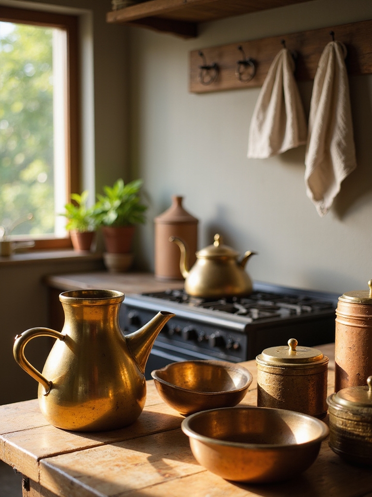 polished brass with mixed metal accents