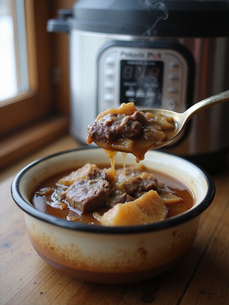 pressure cooked beef soup fast