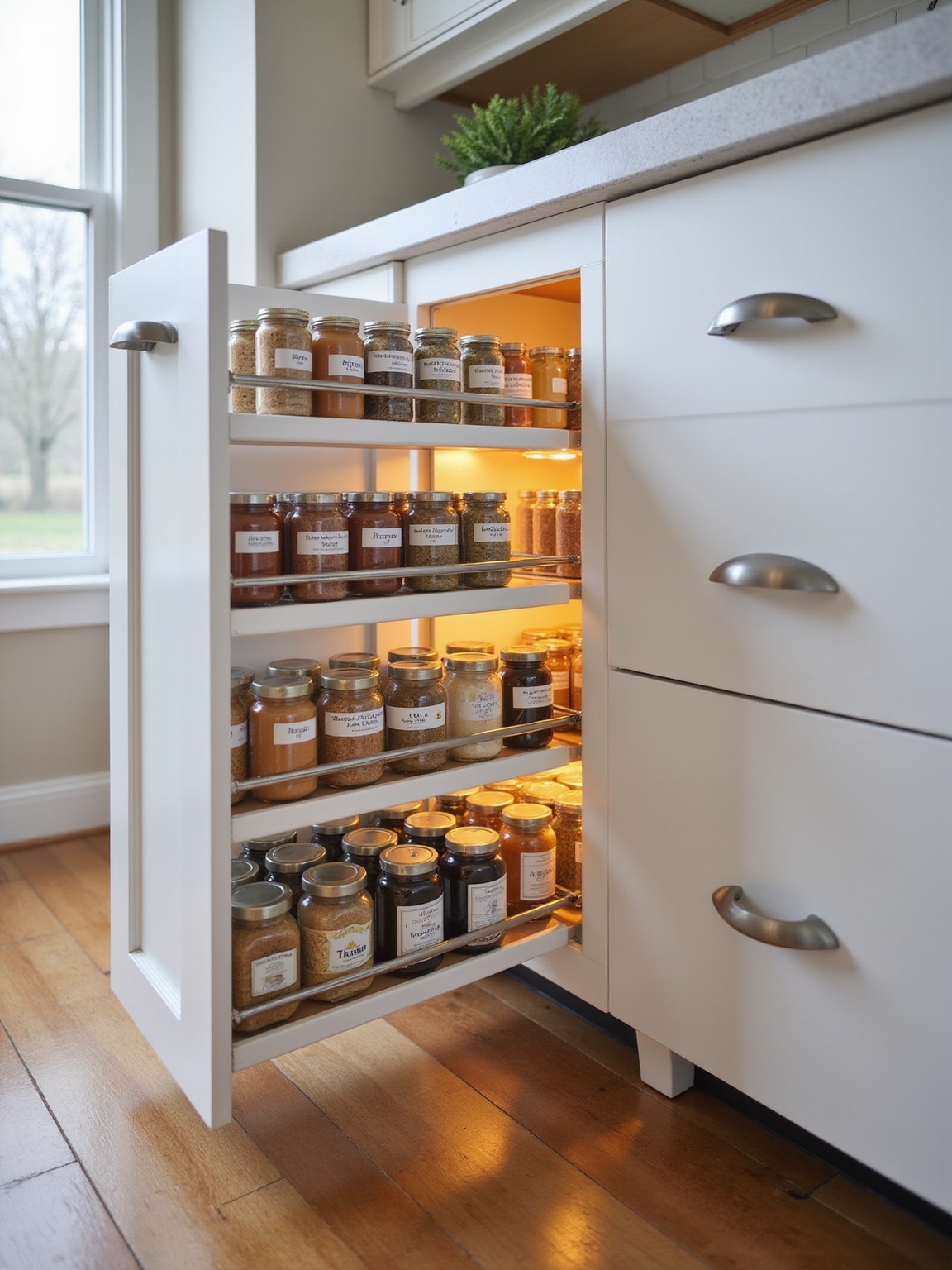 pull out pantry shelves organized