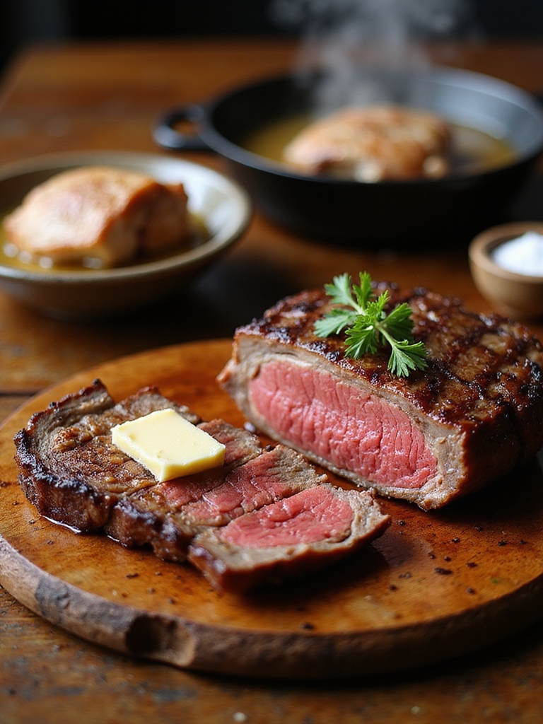 quick seared proteins with fats