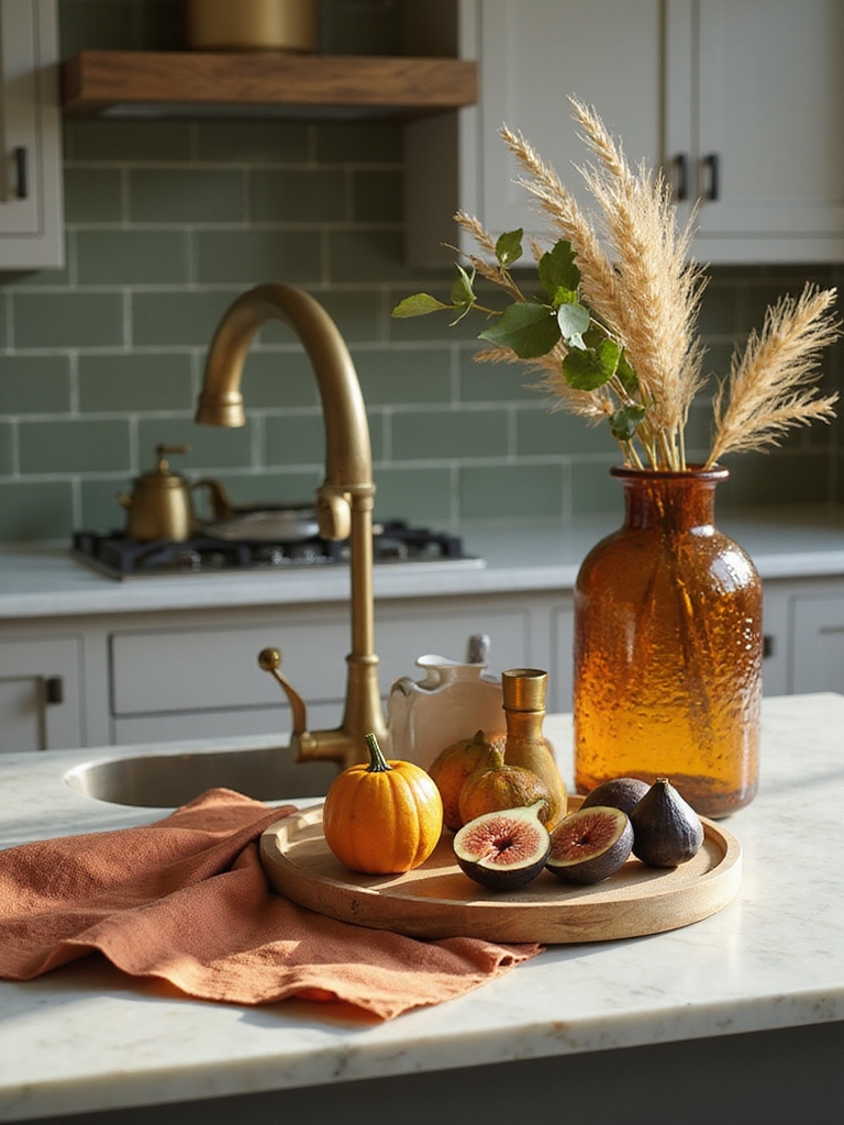 restrained natural texture autumn kitchen