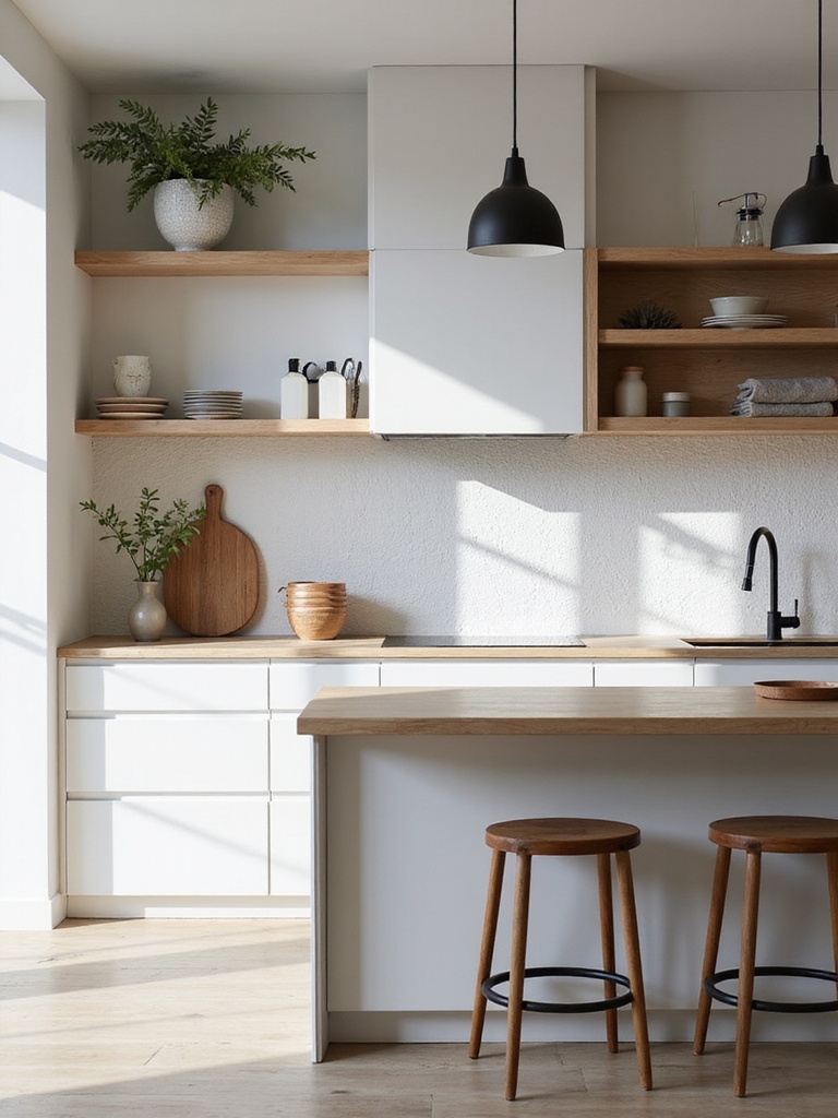 scandinavian white wood kitchen