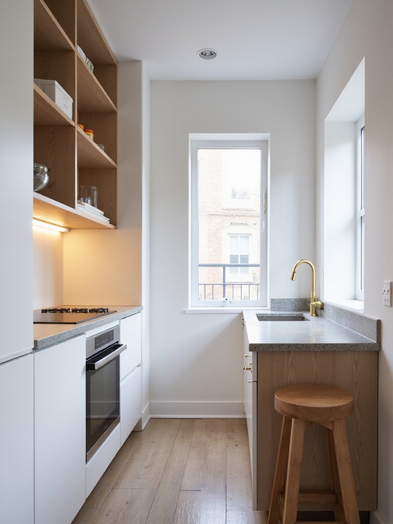 single wall kitchen space saving