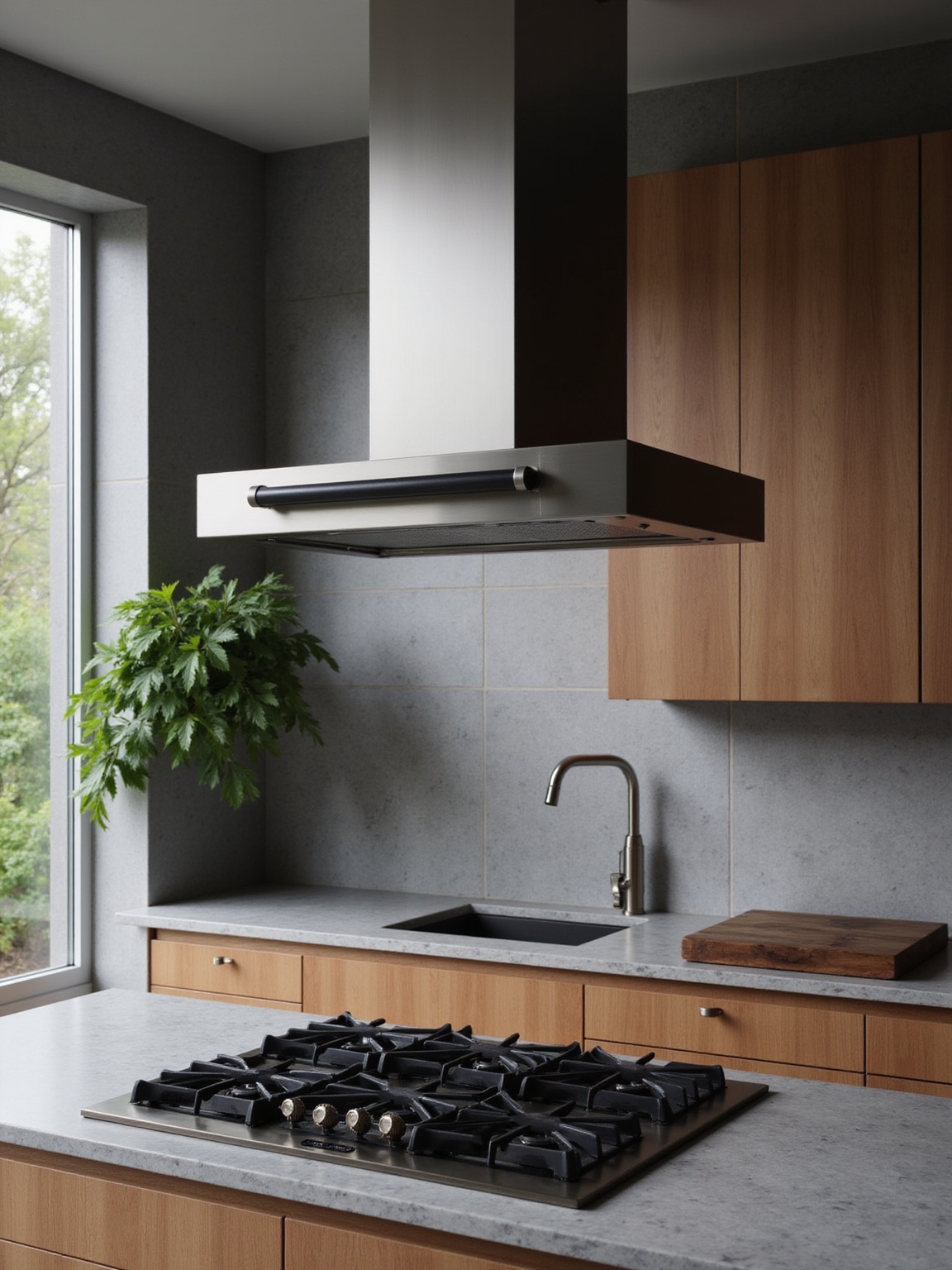 sleek statement kitchen ventilation