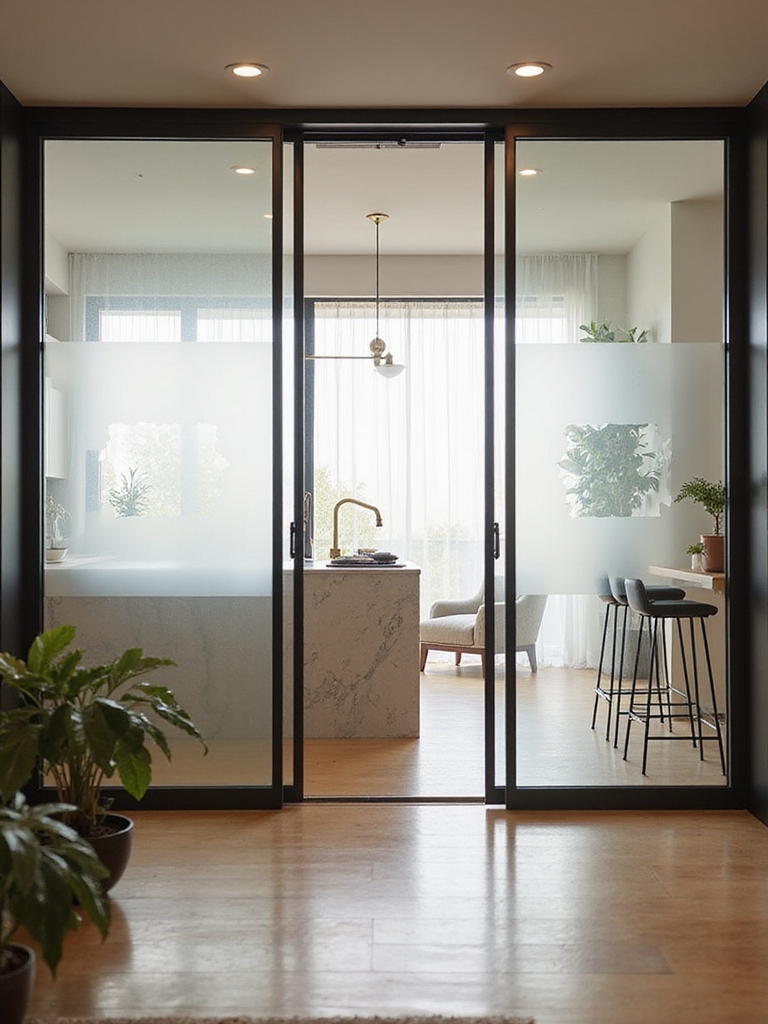 sliding glass with frostedprivacy