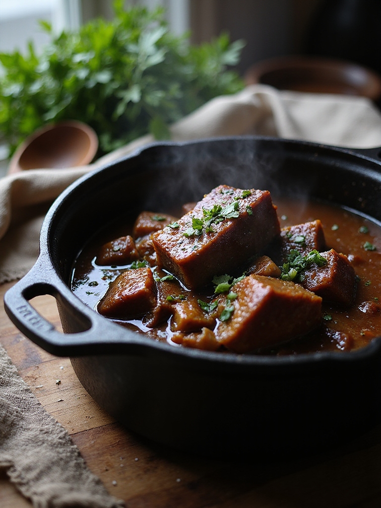 slow braised gelatinous beef stew