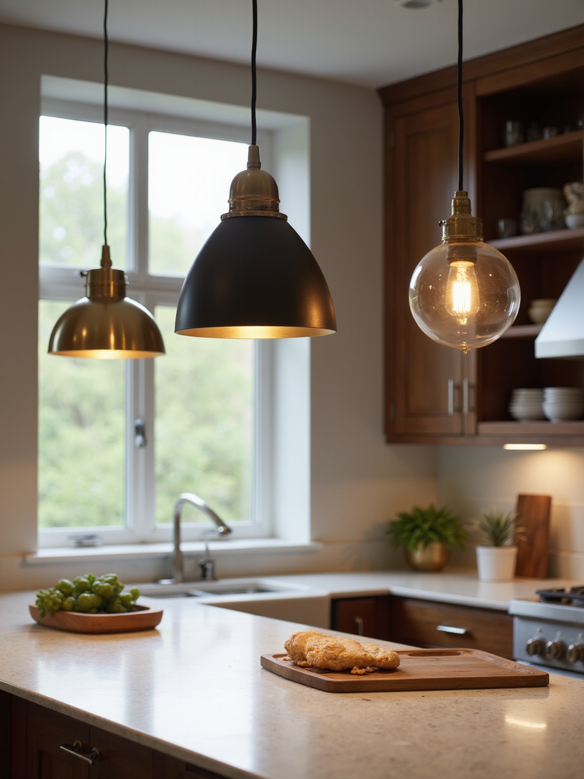 statement lighting for kitchen islands