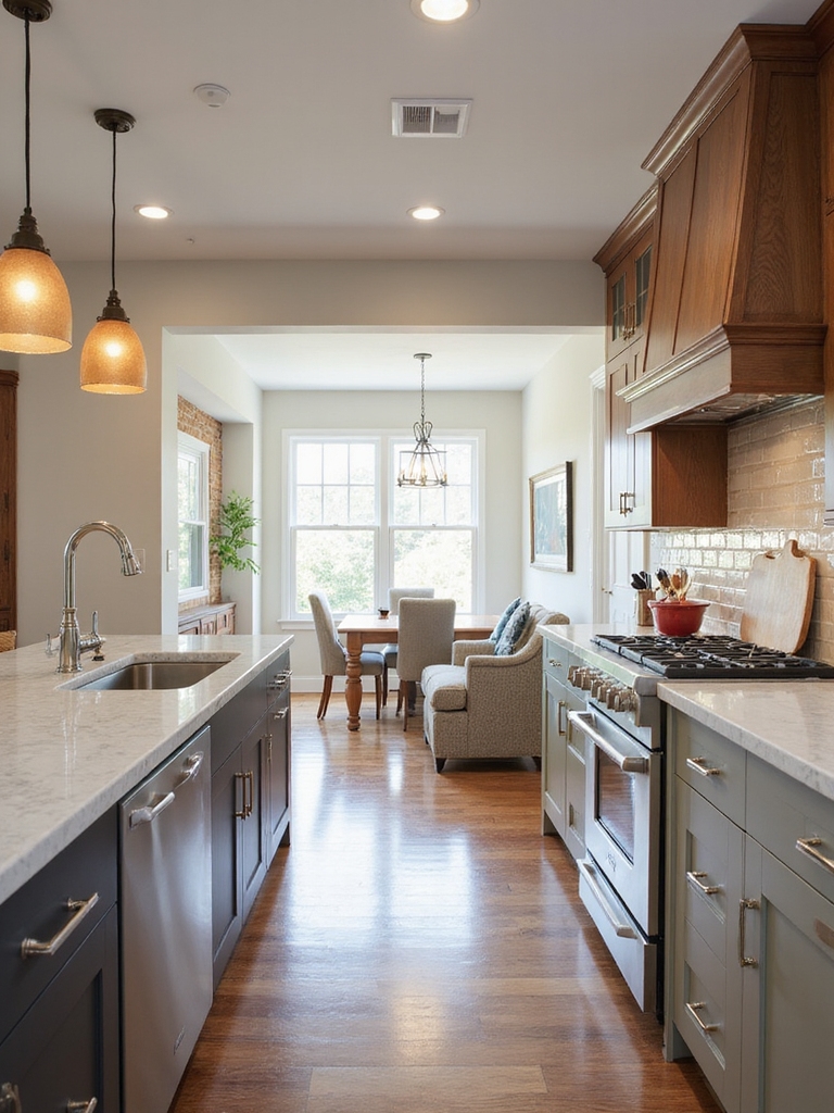 stove sink fridge traffic balance