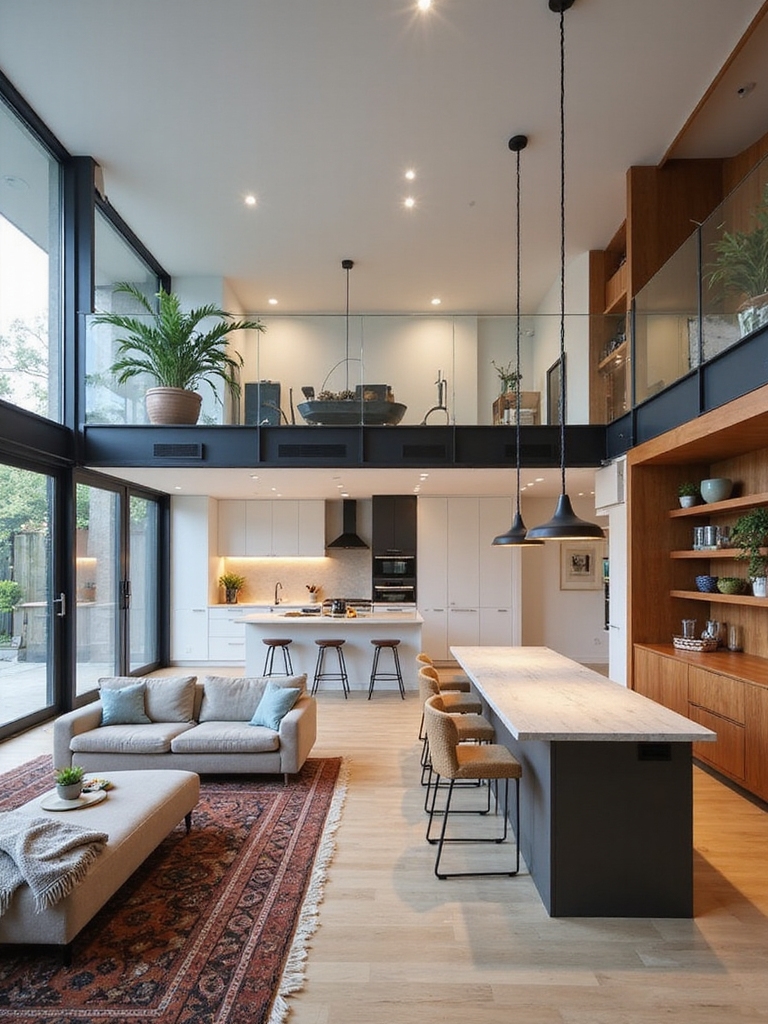 subtle furniture defined open zones