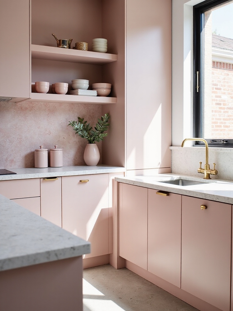 subtle pink accents only