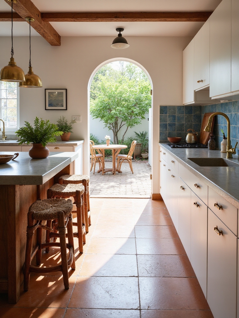 sunlit textured mediterranean kitchen charm