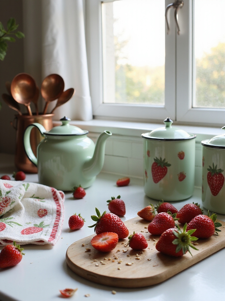 sweet strawberry kitchen accents