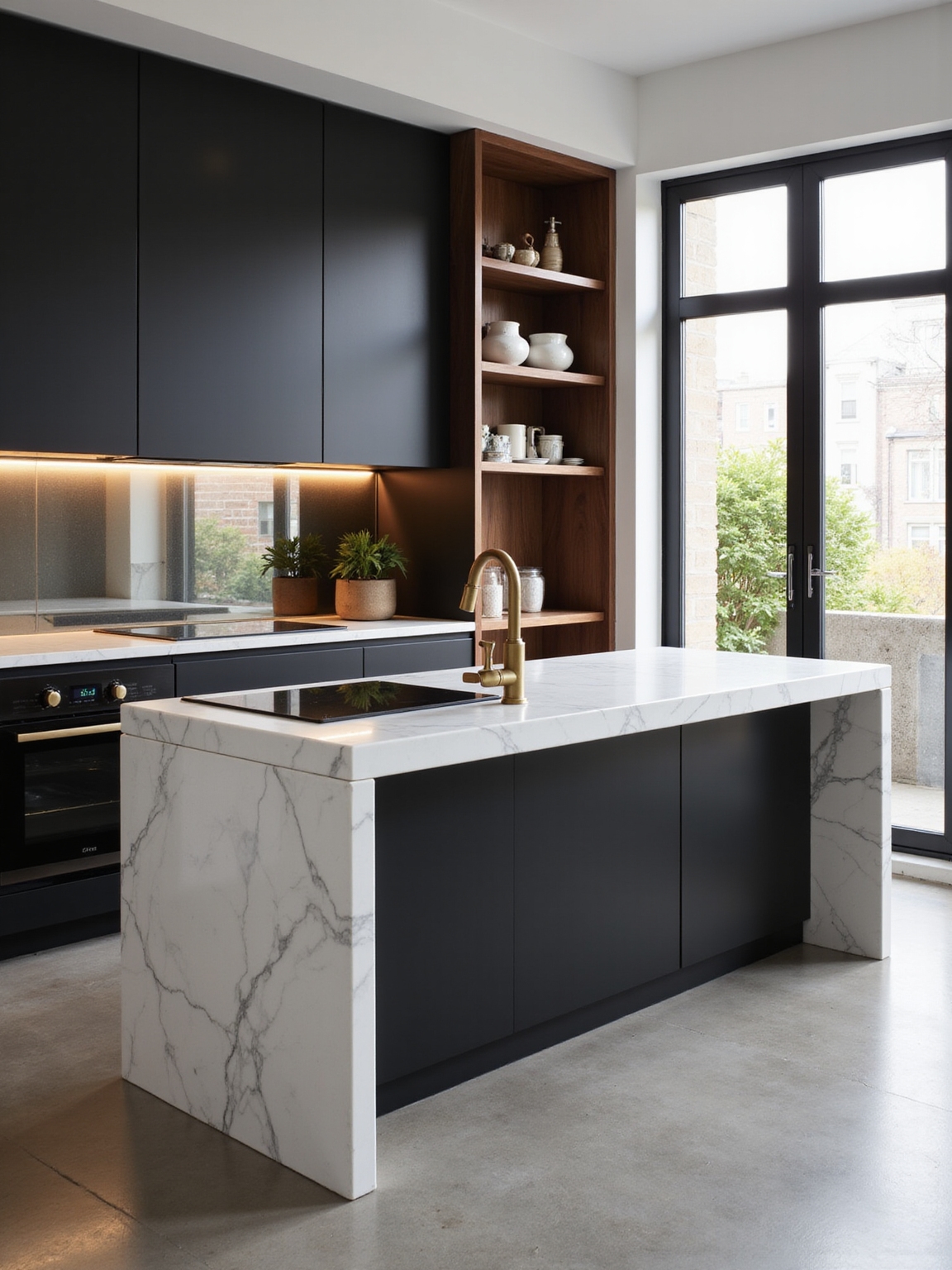 tall luxe compact kitchen