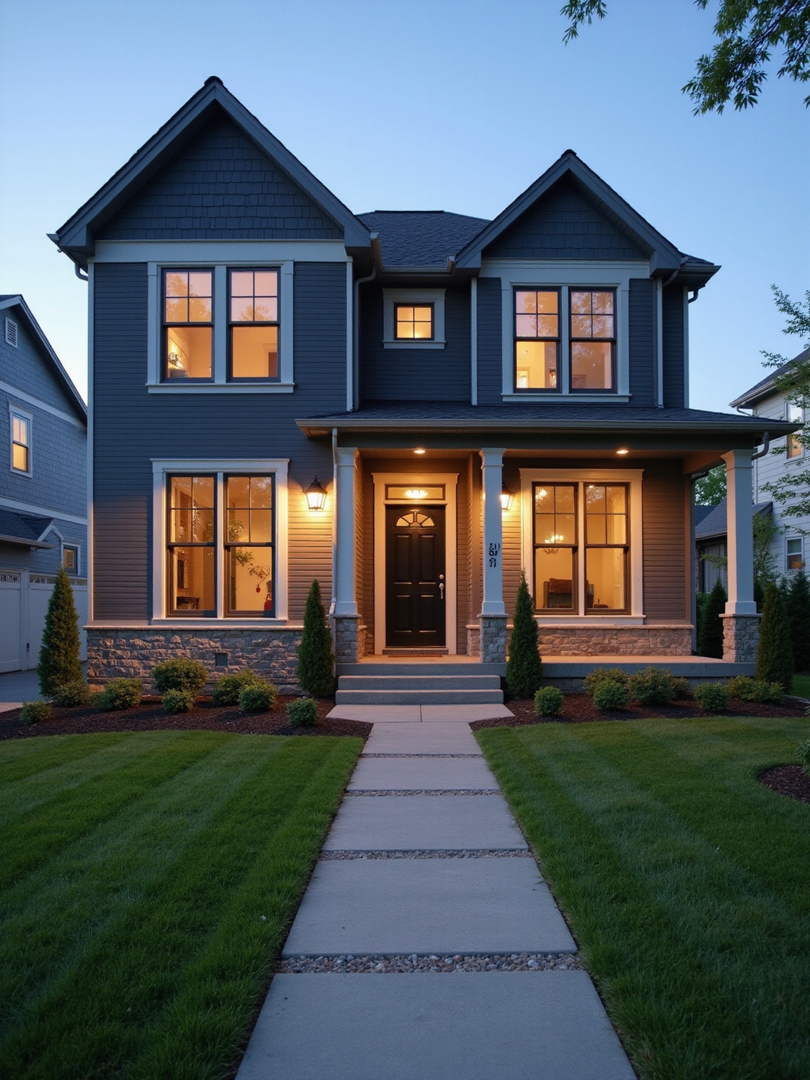 tidy yard welcoming entryway