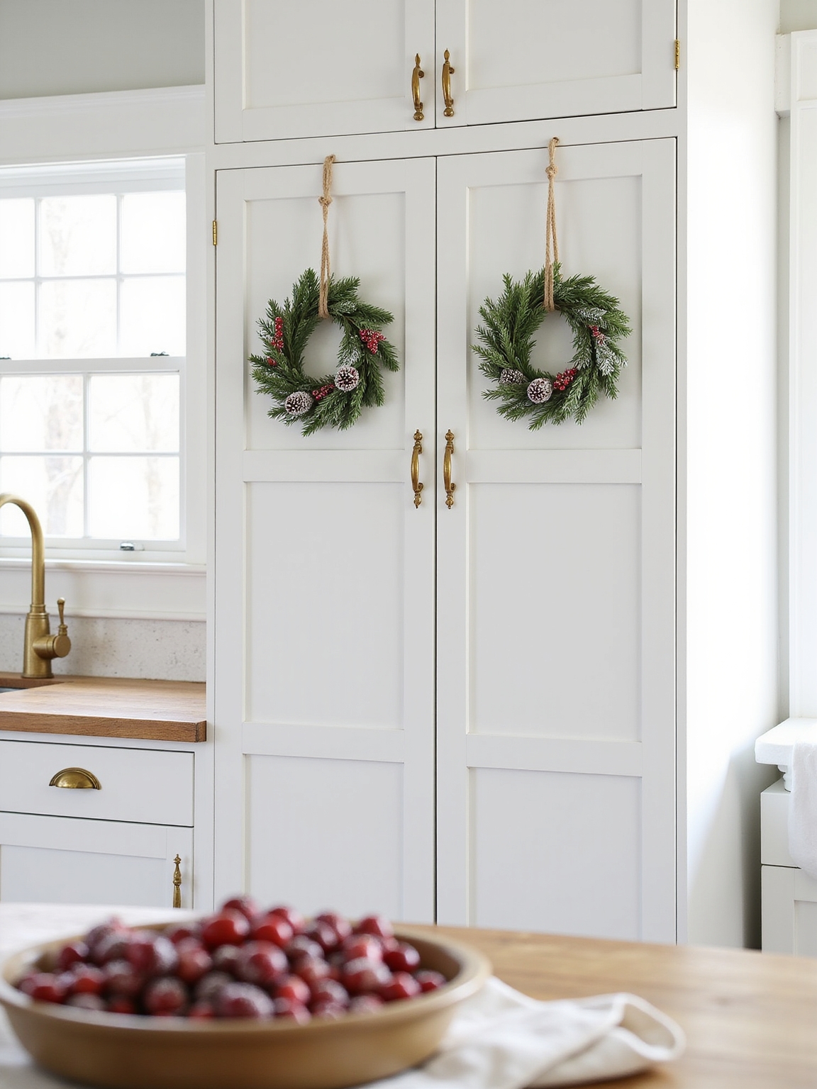 understated greenery with ribbon