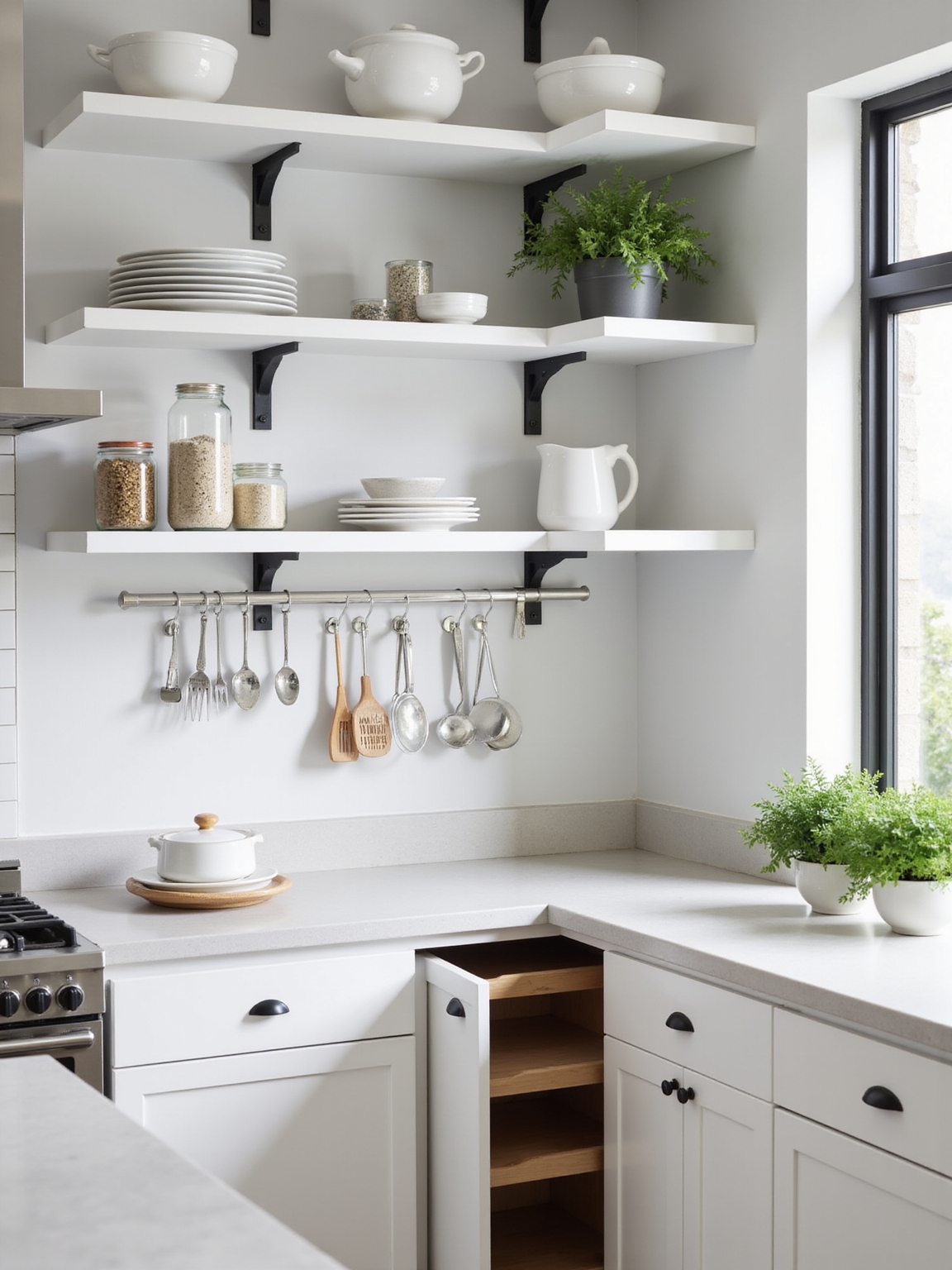 use vertical kitchen storage