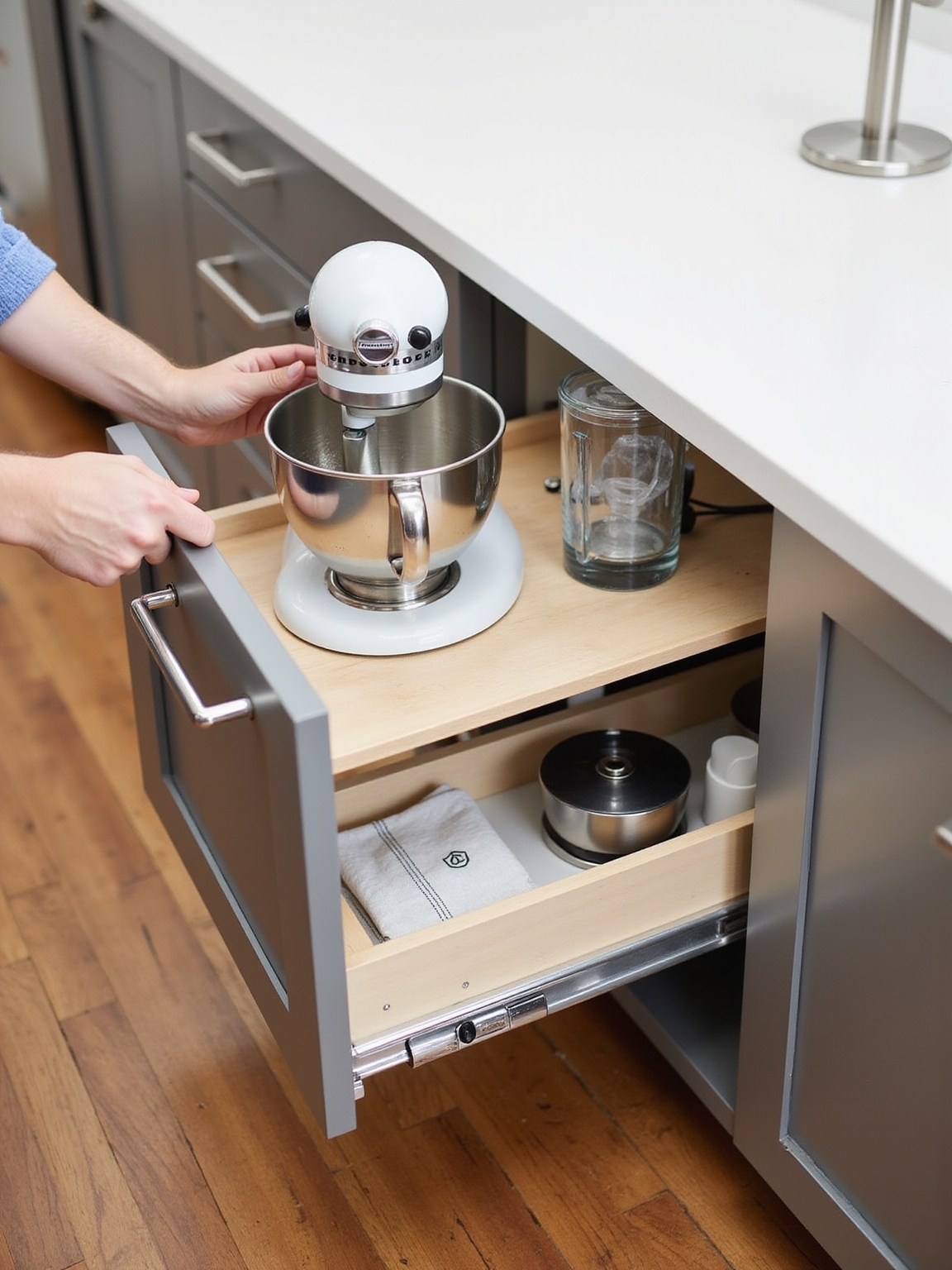 ventilated anti tip pull out shelves