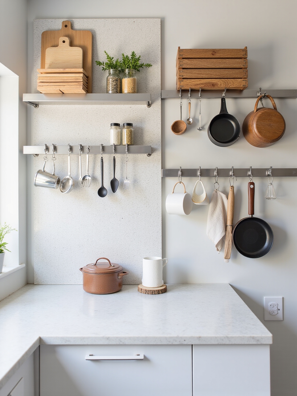 vertical racks clear counters