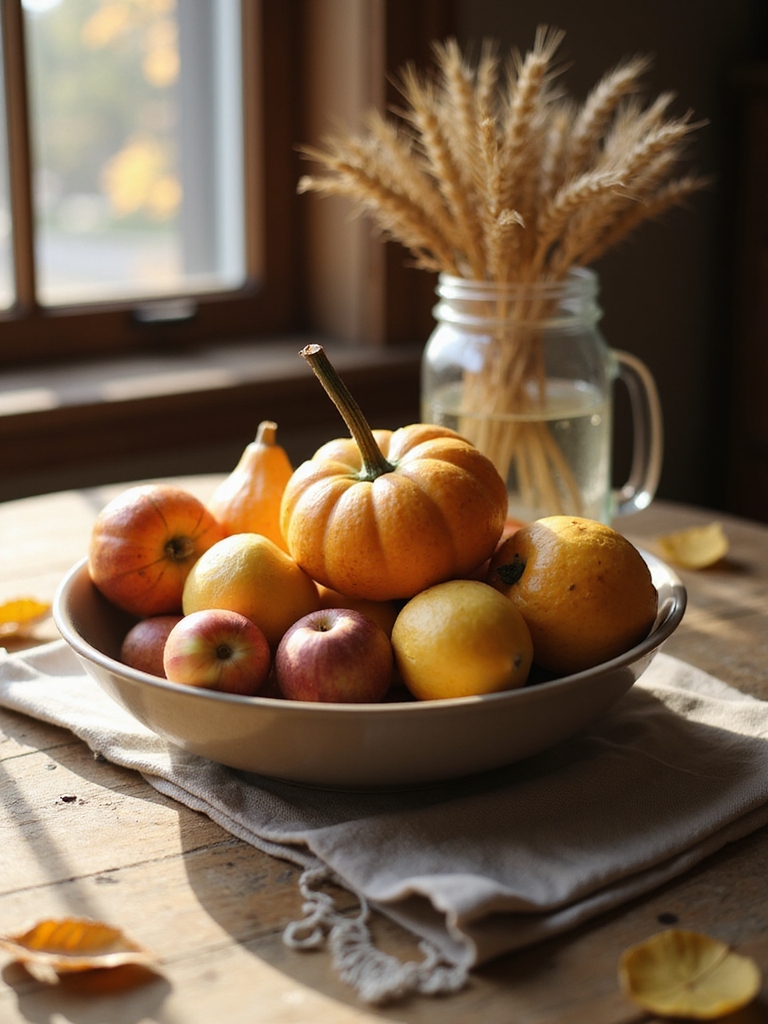 warm autumn gourd centerpiece