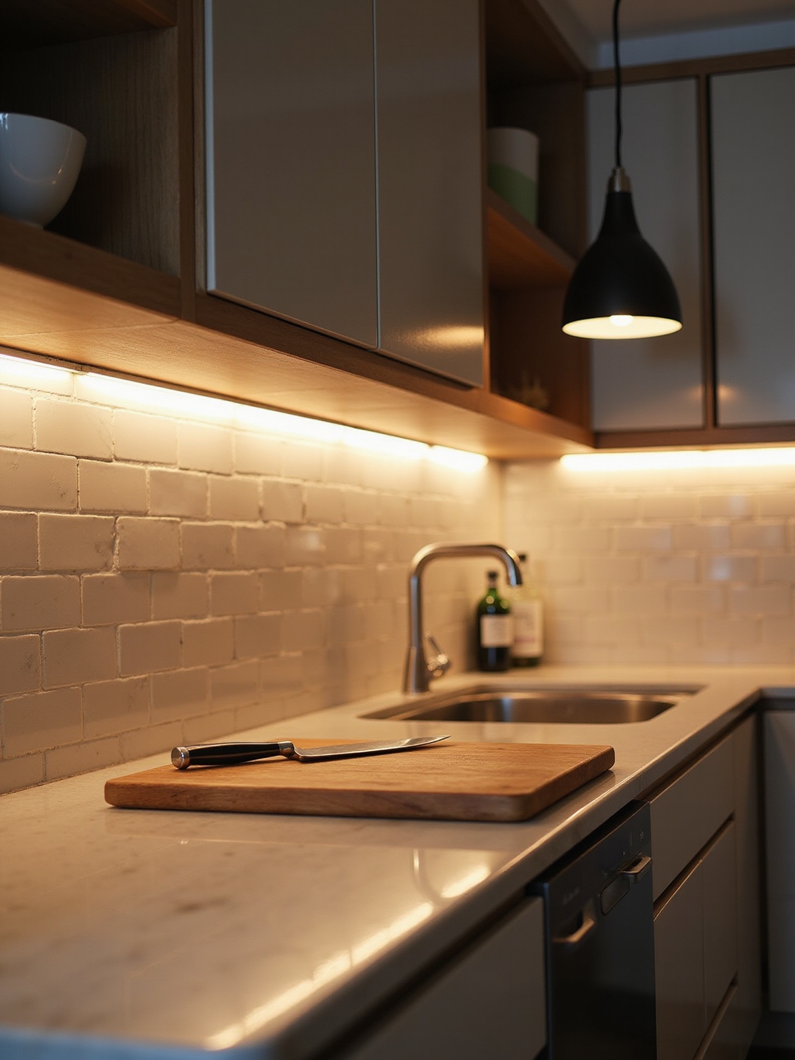 warm focused prep zone lighting