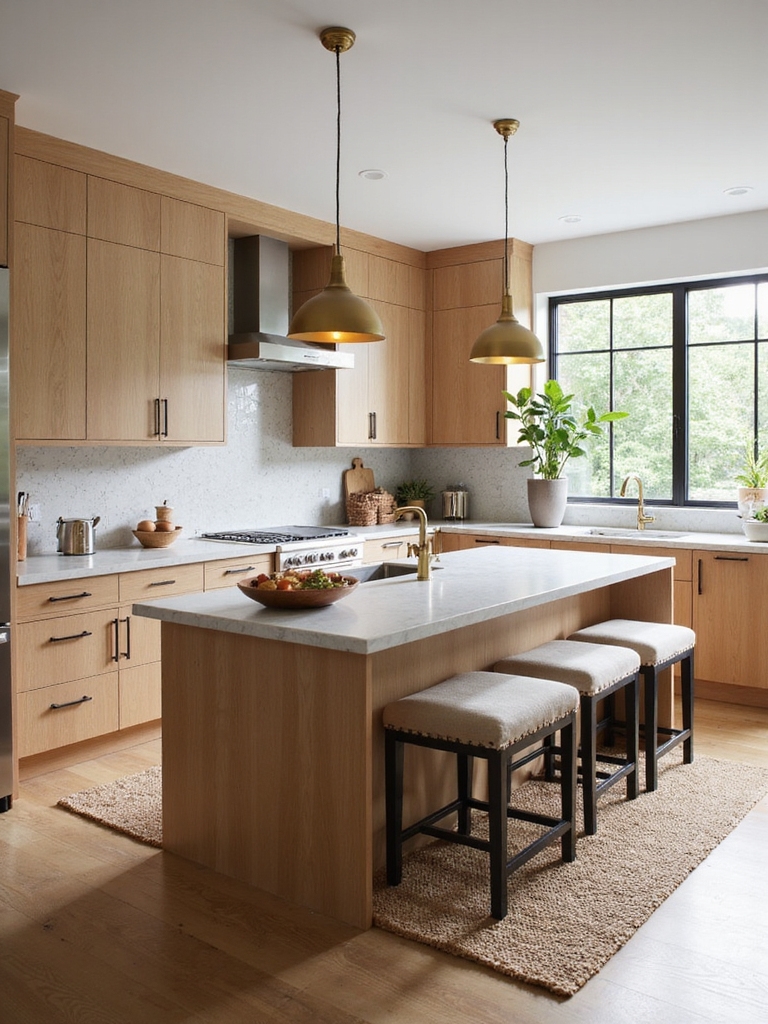 warm modern timber focused kitchen