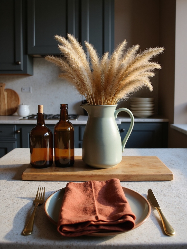 warm neutrals with rich accents