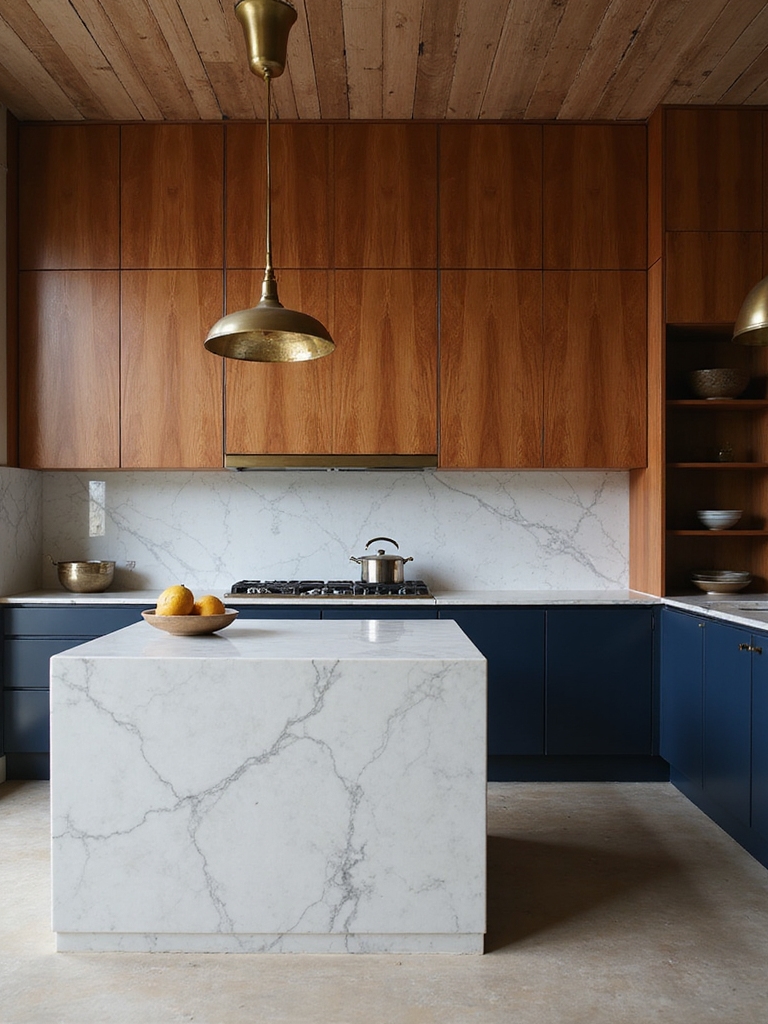 warm teak marble brass