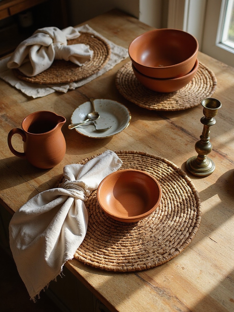 warm textured collected kitchen materials