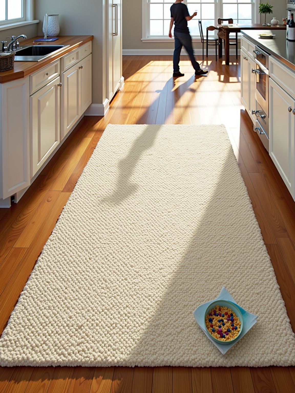 washable luxury rugs simplify kitchens