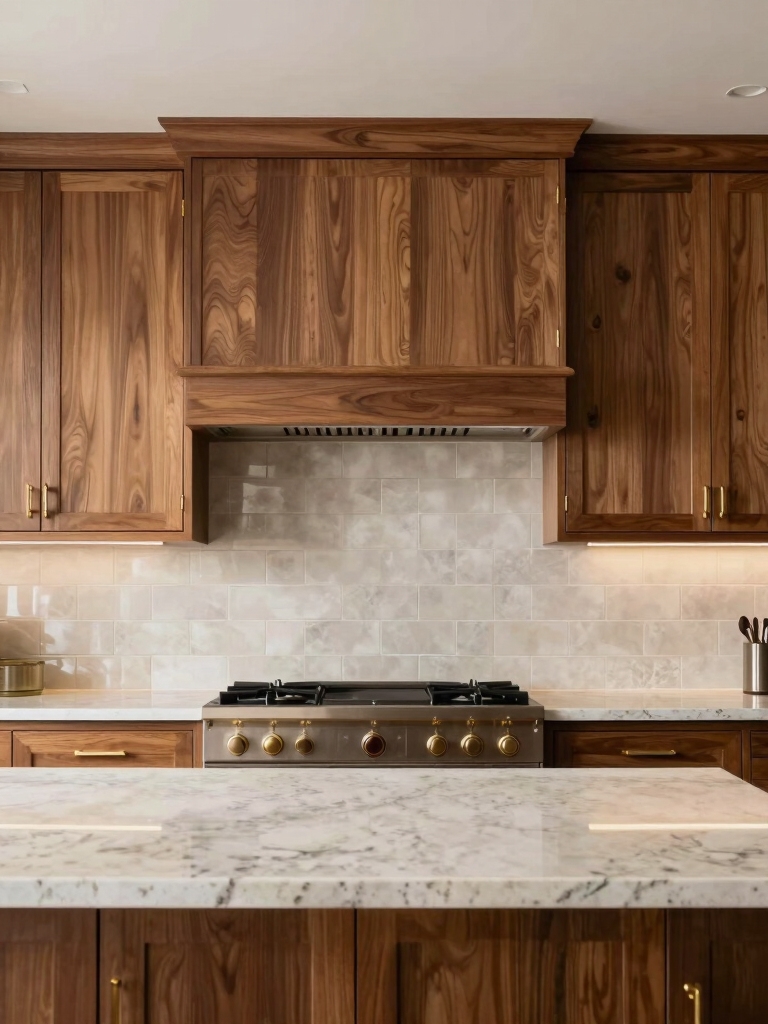 balance wood and backsplash