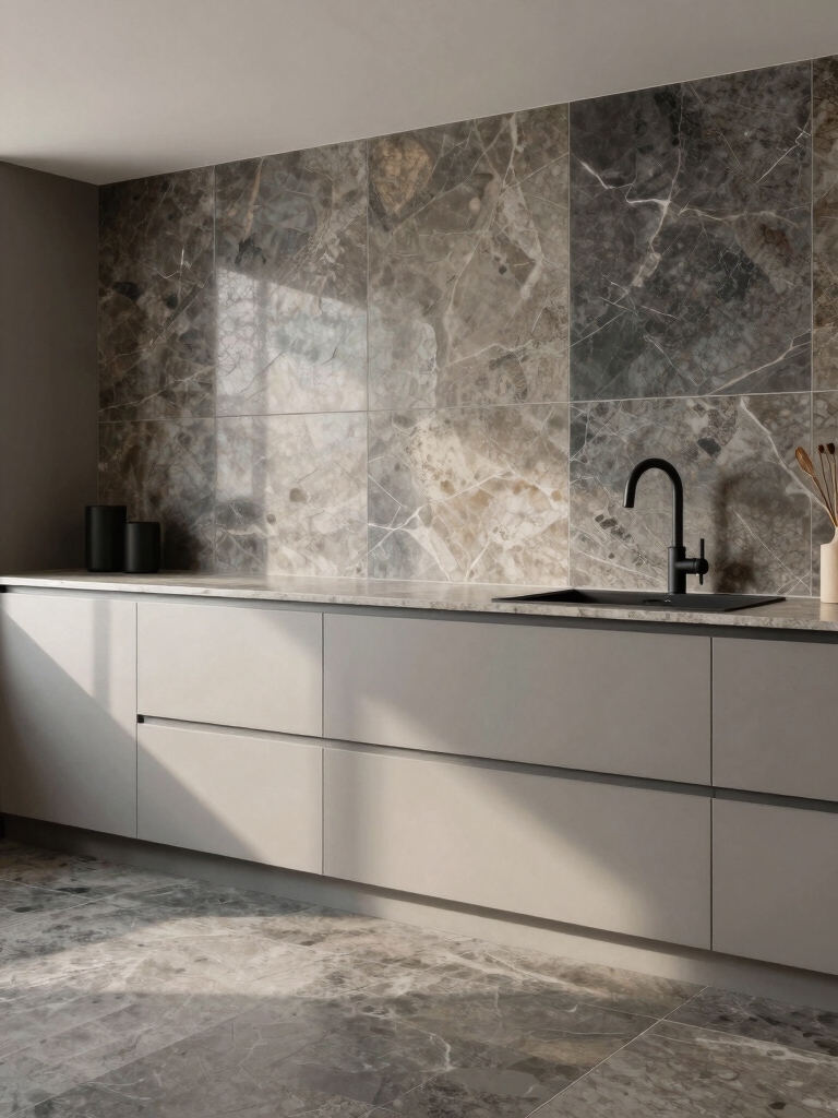 bold minimalism with oversized tiles