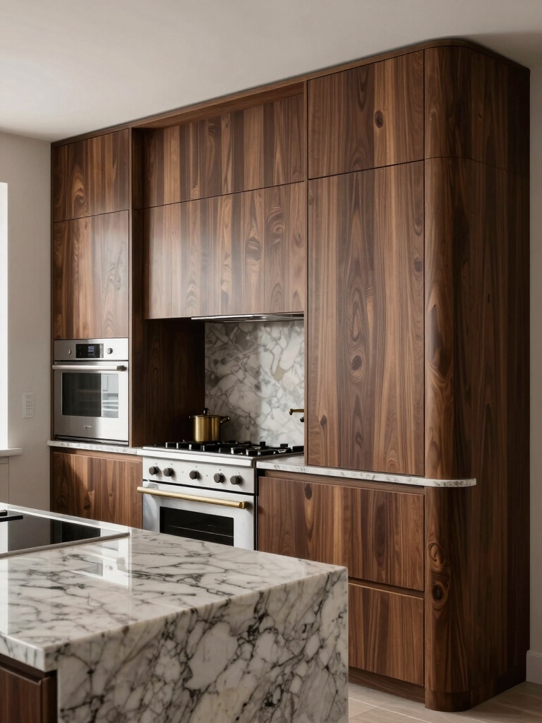 bold sculptural kitchen cabinetry