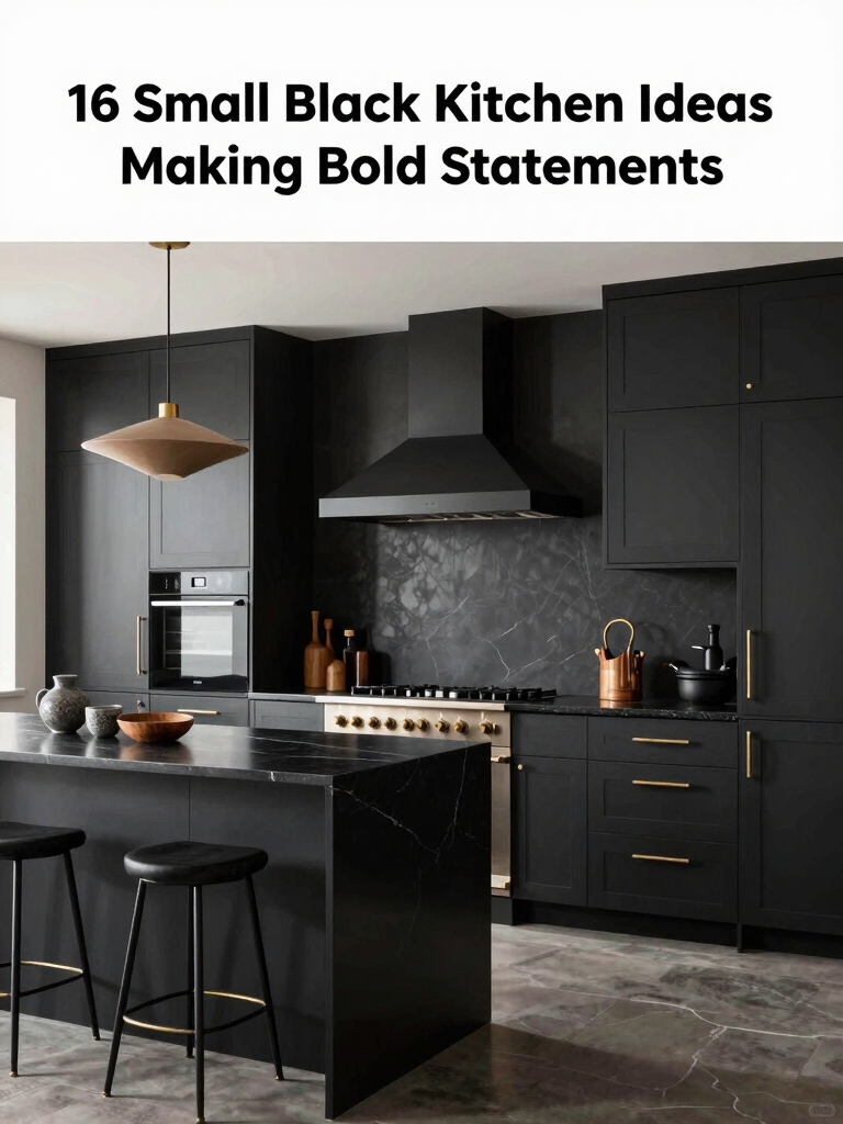 bold small black kitchens