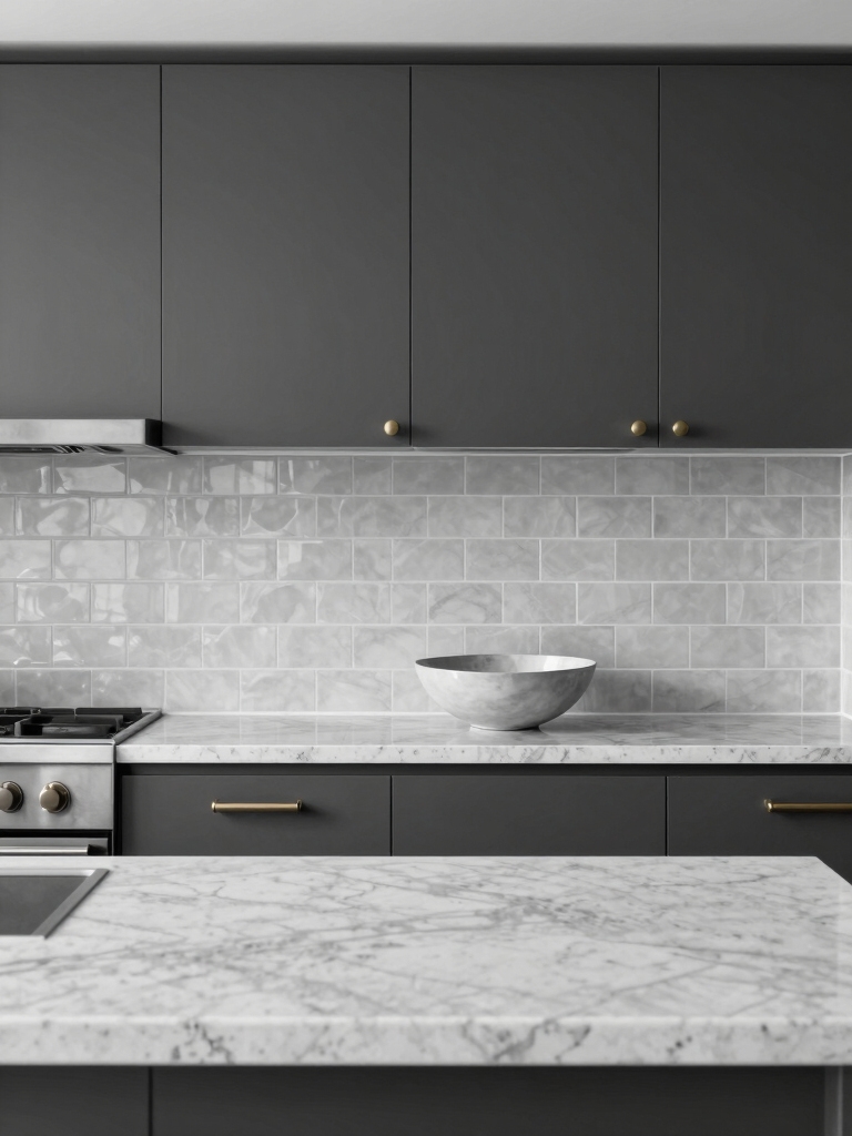 calm monochrome kitchen design