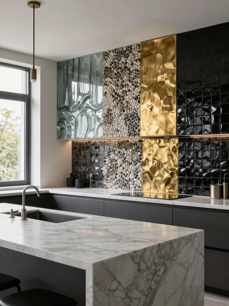 creative kitchen island backsplashes