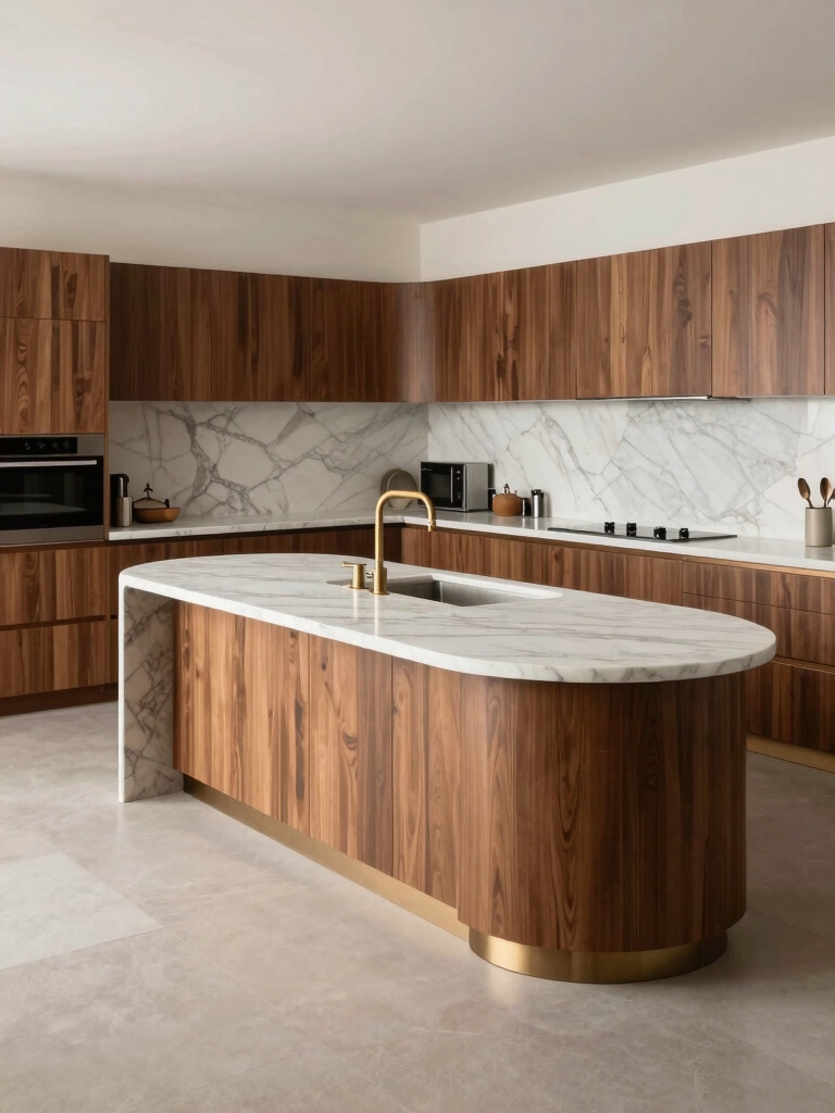 curved islands enhance kitchen efficiency