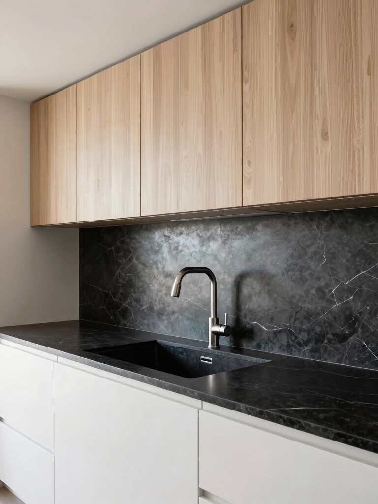 elegant contrast in kitchens