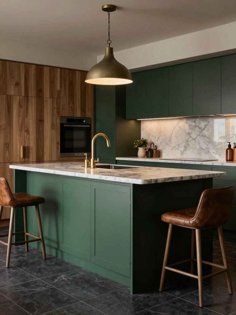 elegant deep green accents