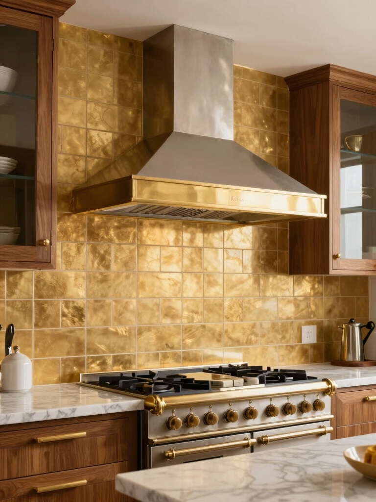 elegant gold tile accents