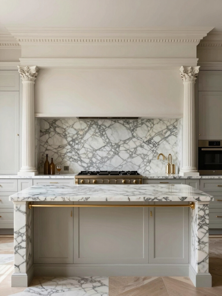 elegant marble kitchen design